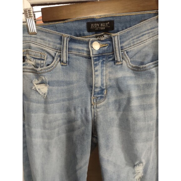 Judy Blue Women’s Skinny Fit Frayed Hem Jeans Size 25 Distressed Cropped - Picture 6 of 10